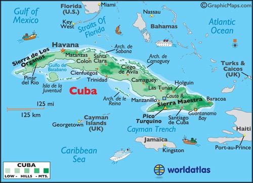 Reise nach Kuba - Landkarte
